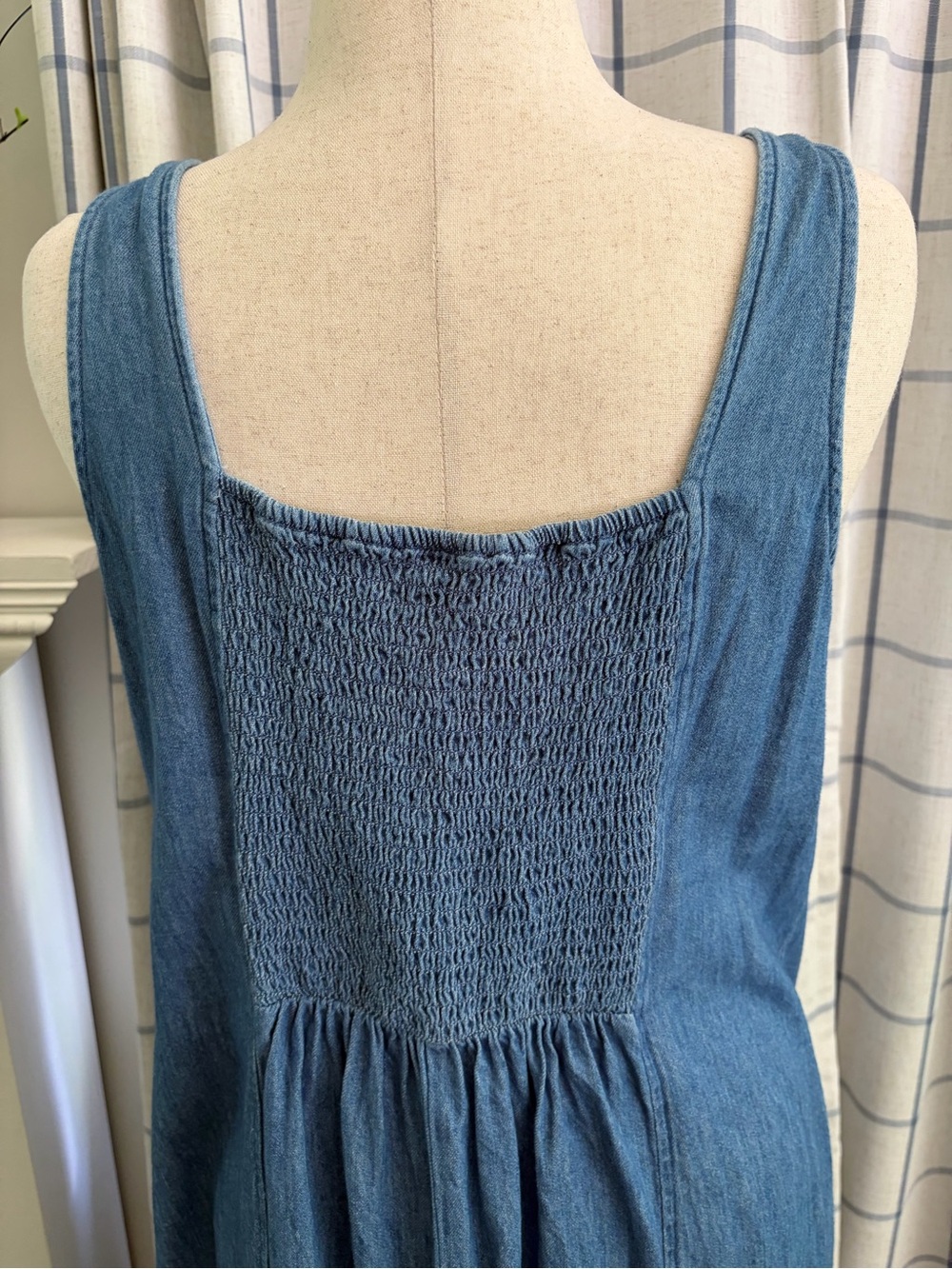 Old Navy Cotton Denim Square Neck Midi Dress - Picture 5 of 13